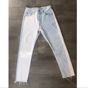 Levi’s high waisted two toned cropped jeans (25)